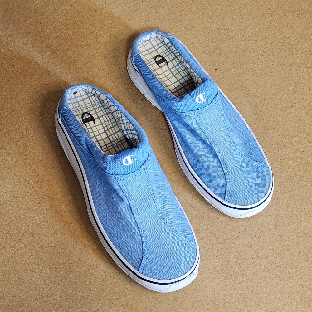 Champion Light Blue Slides Womensz Sz 8